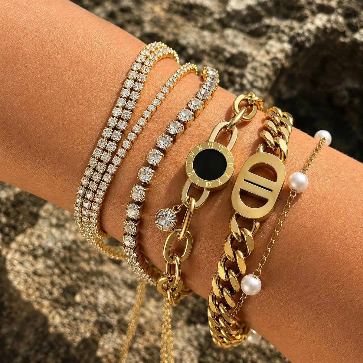 Bransoletka Perla — biżuteria ze stali chirurgicznej 316L w powłoce PVD 18K, zdjęcie 5