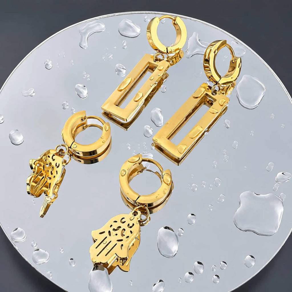 Kolczyki Kornelia — biżuteria ze stali chirurgicznej 316L w powłoce PVD 18K, zdjęcie 3