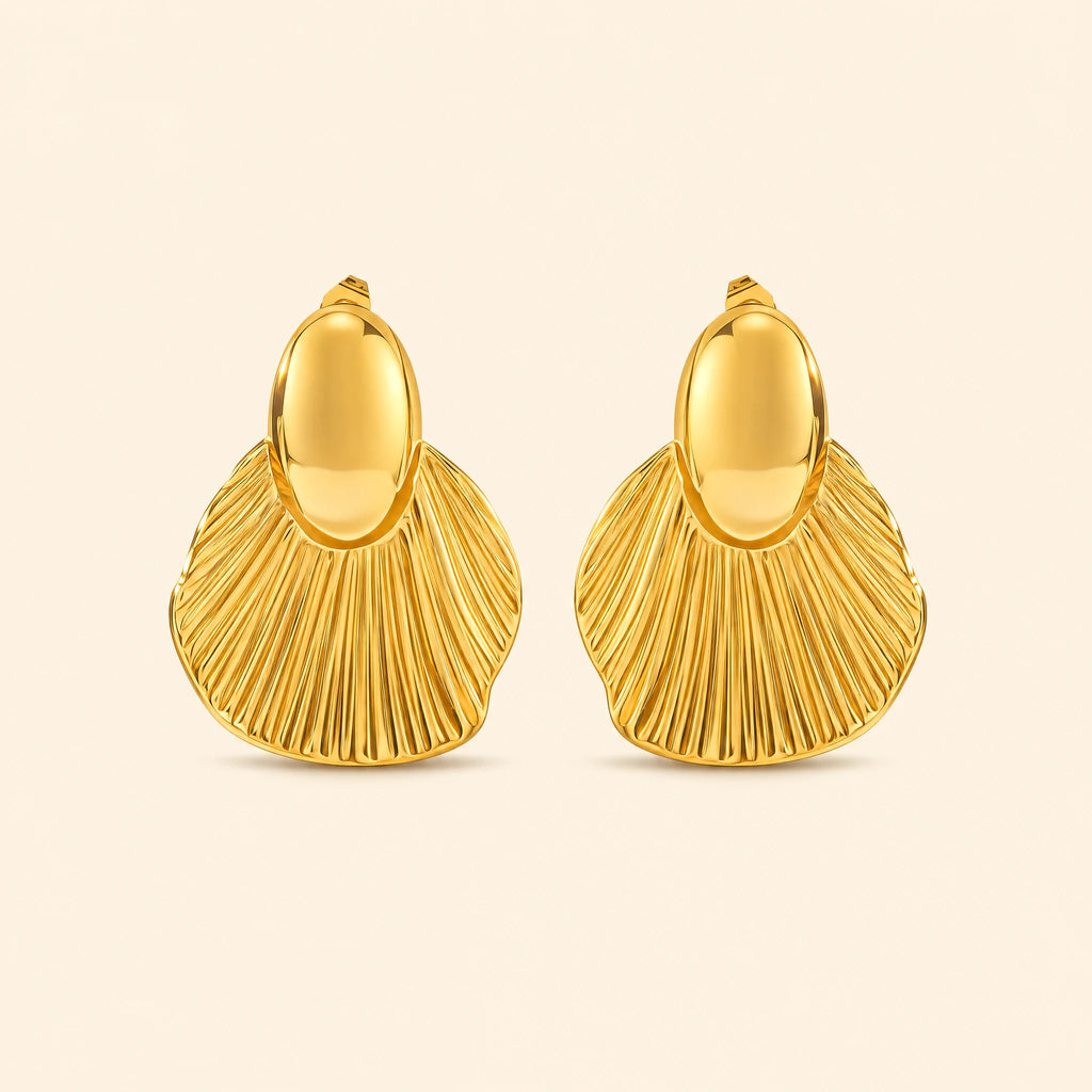 Kolczyki Stela — biżuteria ze stali chirurgicznej 316L w powłoce PVD 18K, zdjęcie 1