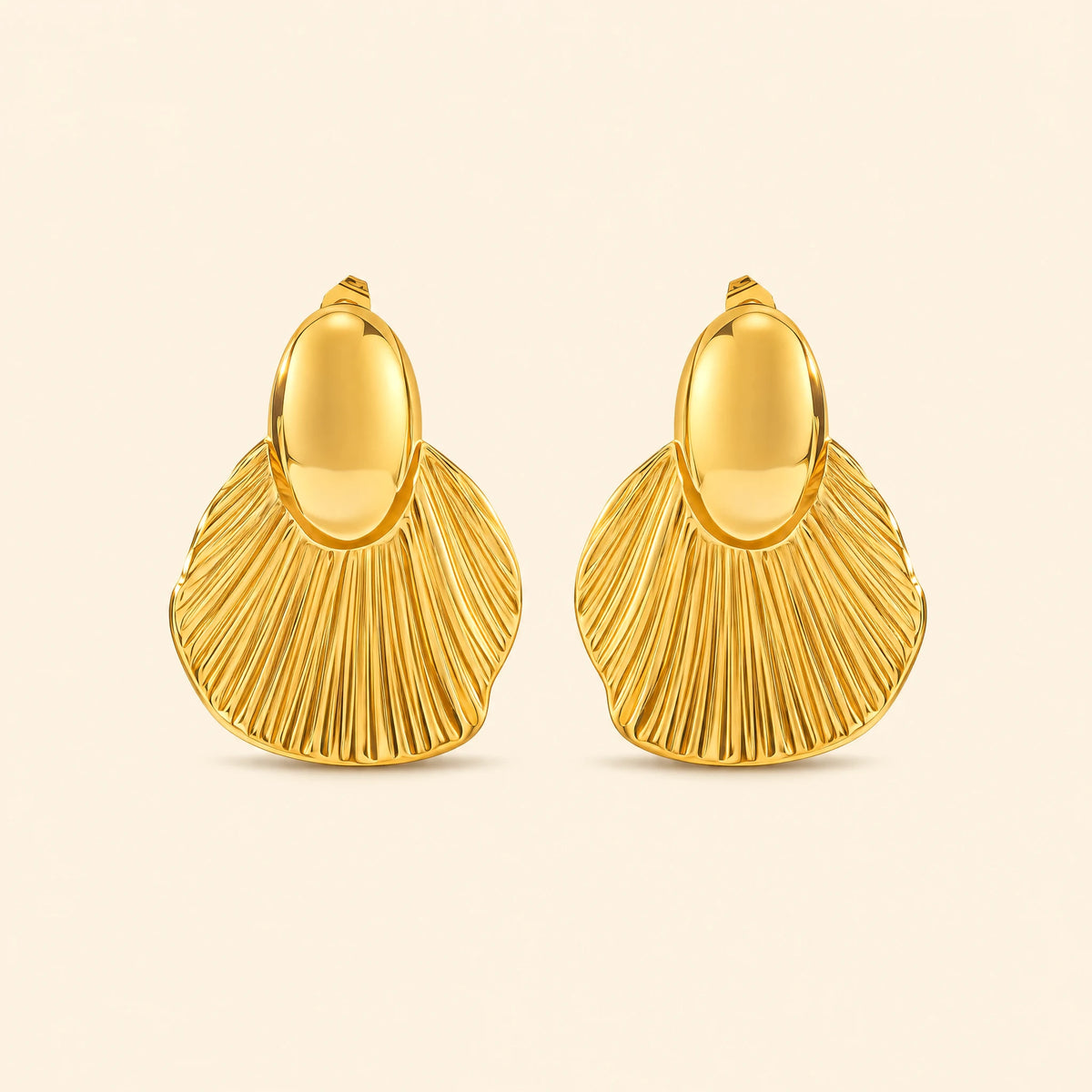 Kolczyki Stela — biżuteria ze stali chirurgicznej 316L w powłoce PVD 18K, zdjęcie 1