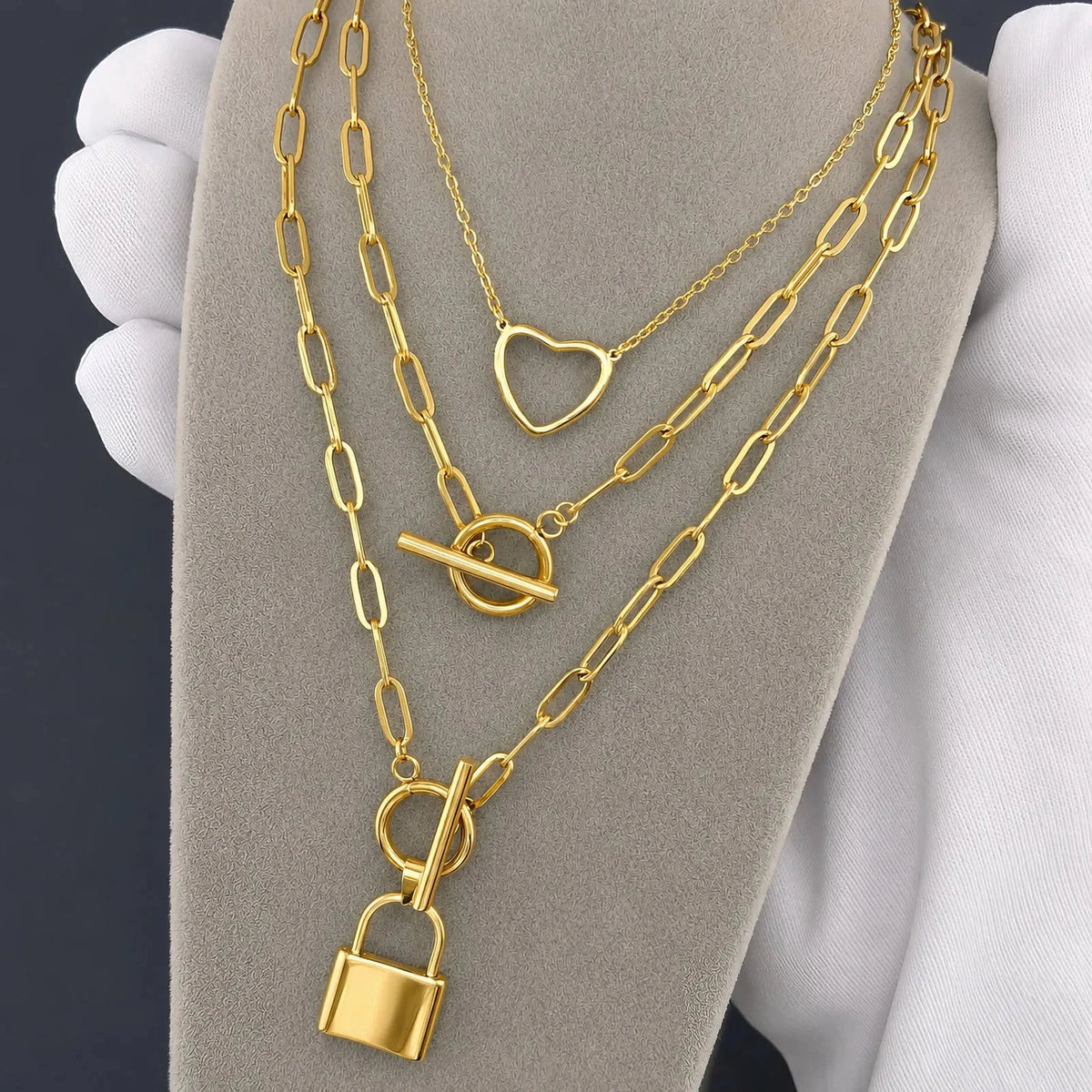 Naszyjnik Greta — biżuteria ze stali chirurgicznej 316L w powłoce PVD 18K, zdjęcie 3