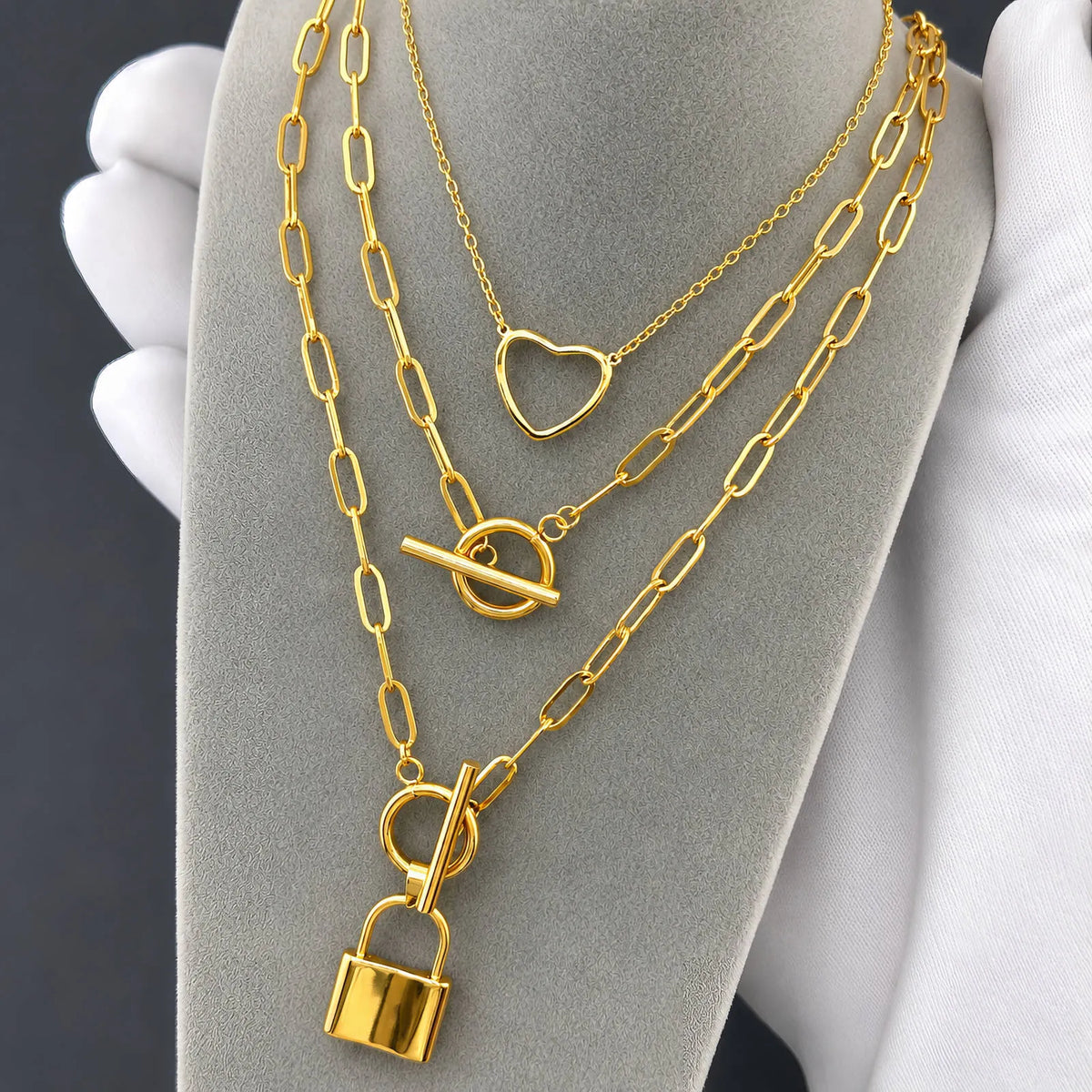 Naszyjnik Karina — biżuteria ze stali chirurgicznej 316L w powłoce PVD 18K, zdjęcie 4