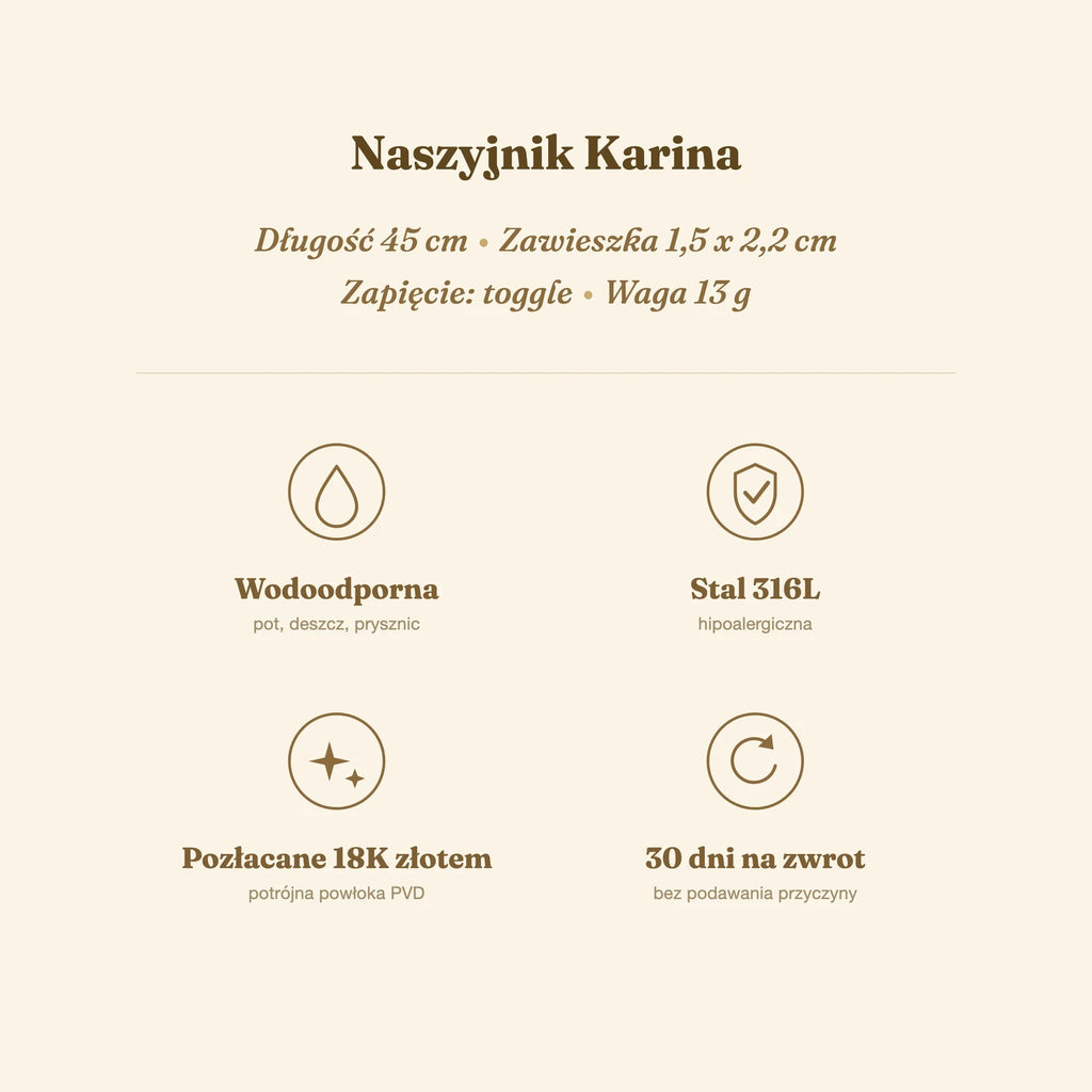 Naszyjnik Karina — biżuteria ze stali chirurgicznej 316L w powłoce PVD 18K, zdjęcie 6