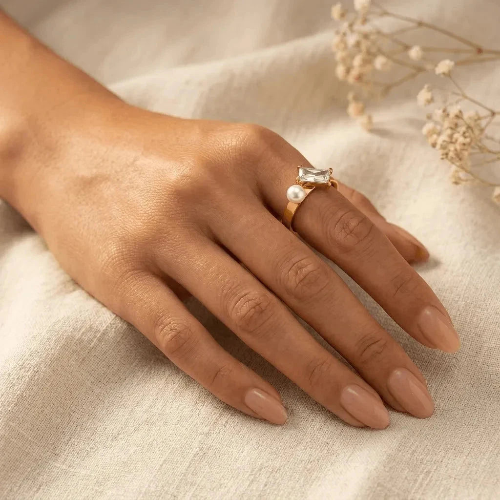 Pierścionek Nika — biżuteria ze stali chirurgicznej 316L w powłoce PVD 18K, zdjęcie 2
